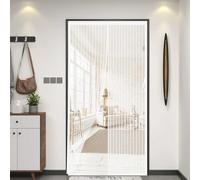 Magnetic Screen Door 164 x 235 cm Heavy Duty Mesh, Magnetic Self-Sealing Door Curtains Fly Screen Easy to Install Without Drilling for Home, Office and Store, White