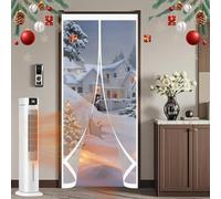 Magnetic Screen Door 170 x 230 cm Self-Sealing PVC Weatherproof Winter Warm, Cold and Noise Proof Transparent PVC Magnetic Door Curtain for Bedroom Kitchen, A
