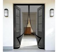 Magnetic Screen Door 170 x 90 cm Keeps Bugs Out, Lets Fresh Air in, No Gap, Snap Shut Automatically, Hands Free Door Fly Screen for Living Room, Bedroom, Patio, Black