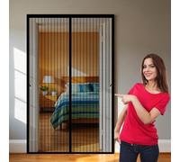 Magnetic Screen Door 175 x 195 cm Keep Bugs Out Lets Fresh Air in, with Powerful Magnets and Full Frame Hook&Loop, No Gap, Magnetic Fly Screen Curtain Kid and Pet Friendly, Black