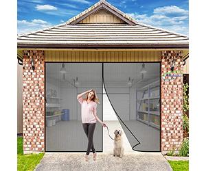 Magnetic Screen Door, 175x200 cm Reinforced Mesh Curtain Patio Door Screen Full Frame with Hook&Loop - Black H