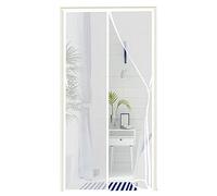 Magnetic Screen Door, 175x205cm Mesh Curtain Magnetic Fly Screen Door, Top-to-Bottom Seal Snaps Shuts Automatically,Easy to Install (White)