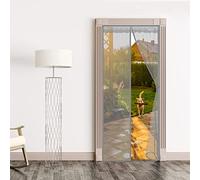 Magnetic Screen Door, 175x210cm Heavy Duty Bug Mesh Curtain and Full Frame Magic Tape, Mesh Fly Curtain Keep Fresh Air in & Bugs Out, Gray