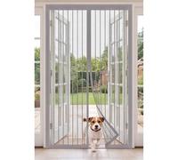 Magnetic Screen Door 177 x 220 cm Frame Hook & Loop Hundreds of Sizes Fly Curtains Keep Bugs Out & Lets Fresh Air in Easy to Install Without Drilling, Grey