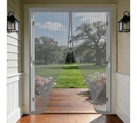 Magnetic Screen Door 178 x 212 cm with Powerful Magnets & Full Frame Magic Tape, Keep Bugs Out & Lets Fresh Air in Magnetic Fly Screens Duty Door Screen for Patio Doors Bedroom, Grey