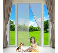 Magnetic Screen Door, 180x200cm, Fly Screen with Strong Magnets and Bottom Weight bar, Anti-Tearing Reinforced Top, Keep Fresh air in & Bugs Out, Gray, Customizable