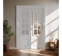 Magnetic Screen Door 188 x 128 cm Keep Bugs Out Lets Fresh Air in Mosquito Door Net No Tools Installation, with Stay Open Buckles Ideal for Balcony ＆ Bedroom Doors, Grey