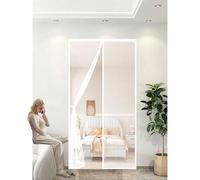 Magnetic Screen Door 190 x 275 cm Keep Insects Out No Gap No Drill Installation Self-Sealing Mesh Easy to Install Without Drilling for Balcony Patio Bedroom, White