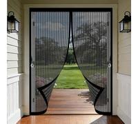 Magnetic Screen Door 194 x 172 cm with Powerful Magnets & Full Frame Magic Tape, Keep Bugs Out & Lets Fresh Air in Magnetic Fly Screens Duty Door Screen for Patio Doors Bedroom, Black
