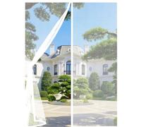 Magnetic Screen Door 200 x 245 cm Keep Insects Out Self-Sealing Powerful Magnets Flyscreen French Doors Hands Free No Drill Installation for Patio Bedroom Sliding Kitchen, White