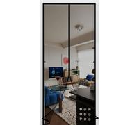 Magnetic Screen Door 200 x 270 cm Heavy Duty Bug Mesh Curtain with Powerful Magnets and Full Frame Hook&Loop, No Gap, Keep Bugs Out Lets Fresh Air in, Kid and Pet Friendly, Black