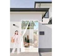 Magnetic Screen Door 200 x 290 cm with Powerful Magnets and Full Frame Magic Tape Bug Mesh Curtain Easy to Install Without Drilling for Balcony Patio Bedroom, White