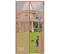 Magnetic Screen Door 2021 Upgraded 145x210cm(57x82inch) Tailorable Magnetic Fly Screen Door with Full Frame Hook and Loop and Powerful Magnets that Snap Shut Automatically - Brown