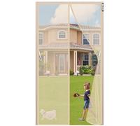 Magnetic Screen Door 2021 Upgraded 95x200cm(37x79inch) Magnetic Screen Door Mesh Curtain -Mosquito Net, Mesh Door for Front Door and Home Outside Kids/Pets Walk Through Easily Fit - Beige