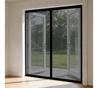 Magnetic Screen Door 204 x 165 cm Keeps Bugs Out, Lets Fresh Air in, No Gap, Snap Shut Automatically, Hands Free Magnetic Fly Screens for Living Room, Bedroom, Patio, Black