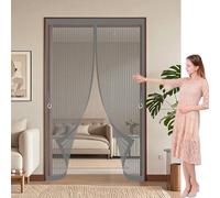 Magnetic Screen Door 210 x 155 cm Automatically Close, No Gap, Easy to Install Without Drilling, Keep Bugs Out Lets Fresh Air in Mosquito Double Door for Patio Doors Balcony, Grey