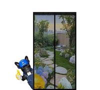 Magnetic Screen Door 210 x 215 cm Keep Bugs Out Lets Fresh Air in, with Powerful Magnets and Full Frame Hook&Loop, No Gap, Heavy Duty Mesh Bug Curtain Kid and Pet Friendly, Black
