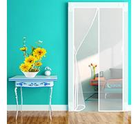 Magnetic Screen Door, 210x210cm Mesh Curtain Magnetic Fly Screen Door Self Closing, Magnetic Screen Door Curtain, Bug Out & Keep Fresh Air, White, 663 Size