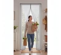 Magnetic Screen Door 211 x 200 cm Frame Hook & Loop Hundreds of Sizes Fly Nets for Doors with Powerful Magnets Keeps Bugs Out No Drill Installation Automatically Closes, Grey