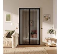 Magnetic Screen Door 220 x 180 cm Keep Bugs Out, Full Frame Magic Tape, Powerful Magnets, Self Sealing, No Drill Installation, Magnetic Fly Screens for Balcony Bedroom Doors, Black