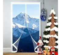 Magnetic Screen Door 225 x 255 cm Transparent, Cold and Noise Proof, Windproof Waterproof Auto Closing Transparent Magnetic Thermal Insulated Curtain for Balcony Patio, A