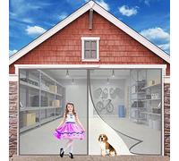 Magnetic Screen Door, 230x205cm, 100% Fibreglass Fly Mesh Net, with Magnets & Magic Paste, Double Door Insect Fly Mesh for Balcony Kitchen Sliding Door, Customizable, Gray