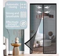 Magnetic Screen Door 240 x 194 cm Automatic Closing Insect Mesh for Patio & Living Room Black Bug Barrier Easy Install Fly Curtain Summer Must-Have Fly Repellent