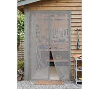 Magnetic Screen Door 249 x 249 cm Full Frame Magic Tape Kid and Pet Friendly Fly Insect Screen Door Keep Bugs Out & Lets Fresh Air in Easy to Install Without Drilling, Grey