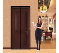Magnetic Screen Door 250 x 200 cm Keep Bugs Out, Full Frame Magic Tape, Powerful Magnets, Self Sealing, No Drill Installation, Magnetic Screen Door for Balcony Bedroom Doors, Black