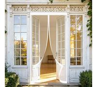 Magnetic Screen Door 250 x 200 cm Keeps Bugs Out, Lets Fresh Air in, No Gap, Snap Shut Automatically, Hands Free Door Fly Screen for Patio Doors Balcony Bedroom, White