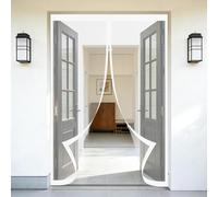 Magnetic Screen Door 250 x 200 cm Keeps Bugs Out, Lets Fresh Air in, No Gap, Snap Shut Automatically, Hands Free Door Fly Screen for Living Room, Bedroom, Patio, White