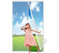 Magnetic Screen Door 340x340 cm, Portable Screen Door Anti Mosquito Bugs Mesh Curtain for Keep Bugs Fly Out White, Reinforced