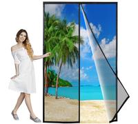 Magnetic Screen Door, 350x230 cm Door Screen Magnetic Closure, Heavy Duty, Hands Free, Bug, Fly, and Mosquito Net for Doors, Pet and Kid Friendly Innovative, Black