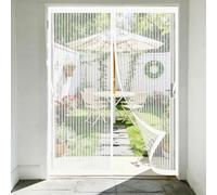 Magnetic Screen Door 390 x 430 cm Frame Hook & Loop Keep Bugs Out Lets Fresh Air in No Gap Fly Screens Doors for Patio Doors Balcony Sliding Door, White