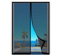 Magnetic Screen Door 50 x 305 cm Keep Insects Out No Gap No Drill Installation Fly Screens Doors Nets Easy to Install Without Drilling for Balcony Patio Bedroom, Black