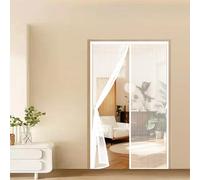 Magnetic Screen Door 52 x 200 cm with Reinforced Magnetic Strips Auto-Close, No Tools Installation, Keep Insects, Resistente Fly Screens for Doors for Bedroom, White