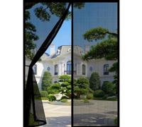 Magnetic Screen Door 55 x 200 cm Keep Insects Out Self-Sealing Powerful Magnets Flyscreen French Doors Hands Free No Drill Installation for Patio Bedroom Sliding Kitchen, Black