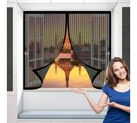 Magnetic Screen Door 58 x 140 cm Anti Mosquito, Keep Fresh Air in, Portable, Foldable, Custom Sizes, Magnetic Insect Curtain Screen for Patio Door/Balcony, Black