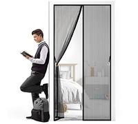 Magnetic Screen Door 60 x 195 cm Upgraded,Instant Bug Mesh,Close Automatically Tightly Hands Free(Black)