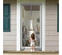 Magnetic Screen Door 62 x 170 cm Keeps Bugs Out, Lets Fresh Air in, No Gap, Snap Shut Automatically, Hands Free Bug Mesh Curtain for Patio Doors Balcony Bedroom, Grey