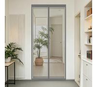 Magnetic Screen Door 65 x 220 cm Keeps Bugs Out, Lets Fresh Air in, No Gap, Snap Shut Automatically, Hands Free Flyscreen Mosquito for Patio Doors Balcony Bedroom, Grey