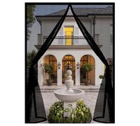 Magnetic Screen Door 65 x 350 cm Powerful Magnets and Full Frame Magic Tape Fly Insect Screen Door Easy to Install Without Drilling for Patio Bedroom Sliding Kitchen, Black