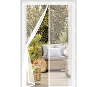 Magnetic Screen Door 66 x 250 cm, Automatically Closes, Keep Insects, with Strong Magnets and Magic Band, Without Drilling, Door Curtains to Stop Flies for Sliding, White
