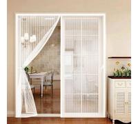 Magnetic Screen Door 68 x 296 cm Powerful Magnets, Keep Bugs Out, Automatically Closes, No Drill Installation, Screen Doors with Magnets Garde L'Air Frais à L'Intérieur, White