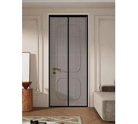 Magnetic Screen Door 69 x 171 cm Full Frame Magic Tape, Powerful Magnets Flyscreen French Doors, Bug Mesh Curtain Lets Fresh Air, Easy to Install for Living Garage Doors, Black