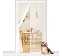 Magnetic Screen Door 69 x 225 cm Powerful Magnets and Full Frame Magic Tape Heavy Duty, Keeps Bugs Out, Automatically Closes, Patio Insect Door Screen for Balcony Sliding, White