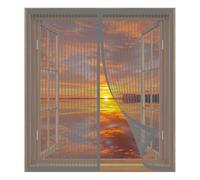 Magnetic Screen Door 70 x 50 cm Easy Installation No Drilling Or Screwing Magnetic Flyscreen Net for Windows Nets to Keep Bugs Out, Grey