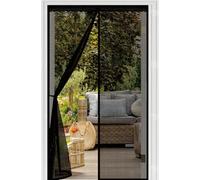 Magnetic Screen Door 72 x 252 cm, Automatically Closes, Keep Insects, with Strong Magnets and Magic Band, Without Drilling, Door Curtains to Stop Flies for Sliding, Black