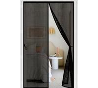 Magnetic Screen Door 74 x 249 cm Automatically Closes Keeps Bugs Out, Powerful Magnets and Magic Tape, No Drill Installation, Door Curtains to Stop Flies for Sliding, Black