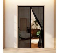 Magnetic Screen Door 74 x 249 cm with Reinforced Magnetic Strips Auto-Close, No Tools Installation, Keep Insects, Resistente Fly Screens for Doors for Bedroom, Black